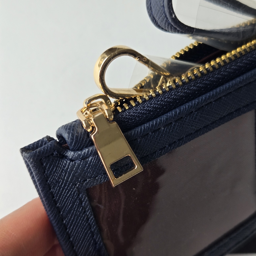 Lionel Navy Blue Slim Card Holder & Zip Wallet - Picture 9 of 10